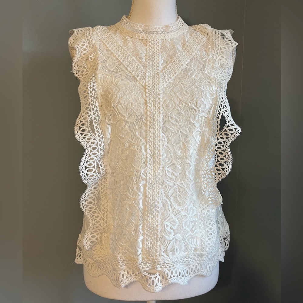 ADIVA RUFFLE SLEEVE LACE TOP (769) - Picture 10 of 16